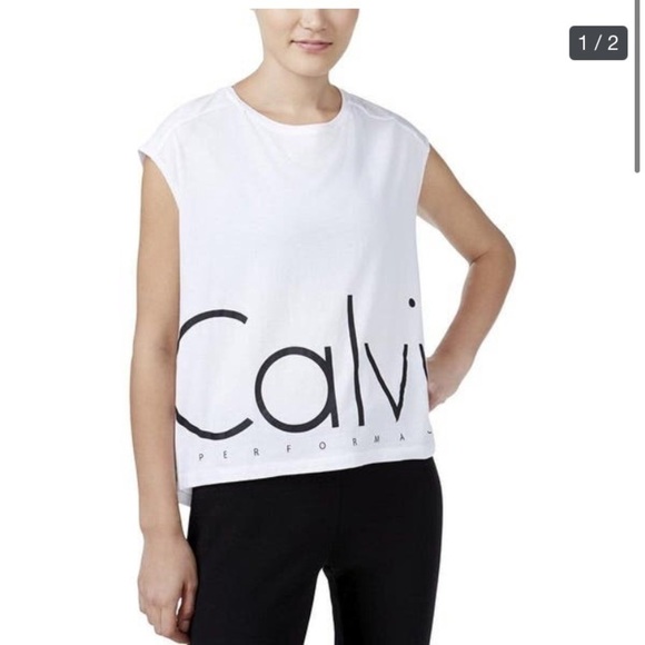 Calvin Klein Performance Logo Sleeveless T-Shirt Size XL - Picture 1 of 9